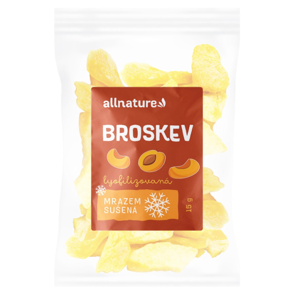 ALLNATURE Broskev sušená mrazem plátky 15 g - Broskev sušená mrazem plátky 15 g