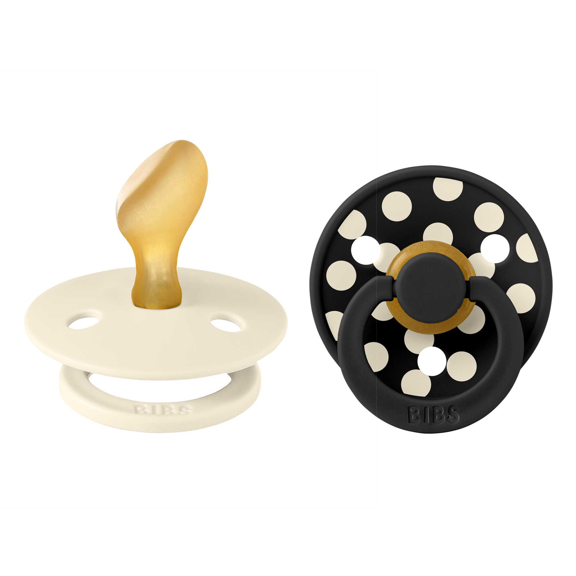 BIBS STUDIO Colour Polka anatomické dudlíky z přírodního kaučuku 2ks - vel. 2