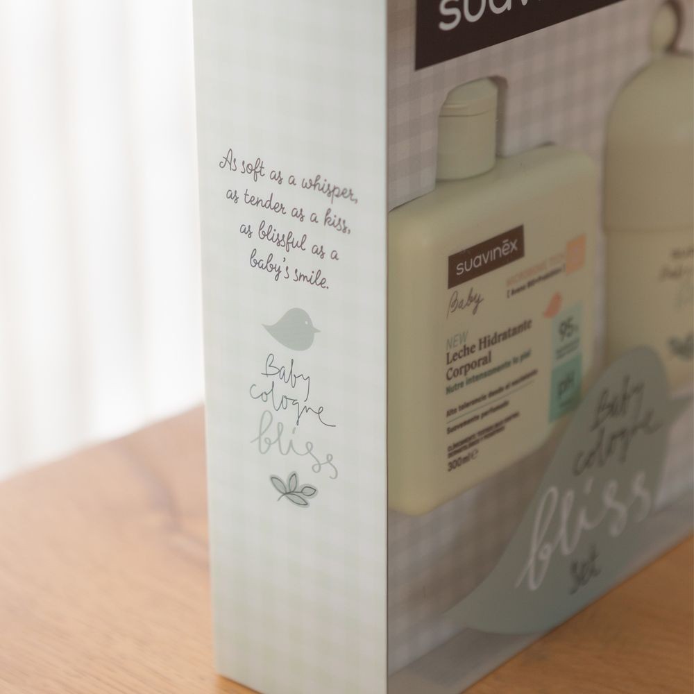 SUAVINEX SET HYDRATAČNÍ EMULZE 300ML + KRÉMOVÝ MYCÍ GEL 300ML + KOLÍNSKÁ VODA BLISS 100ML