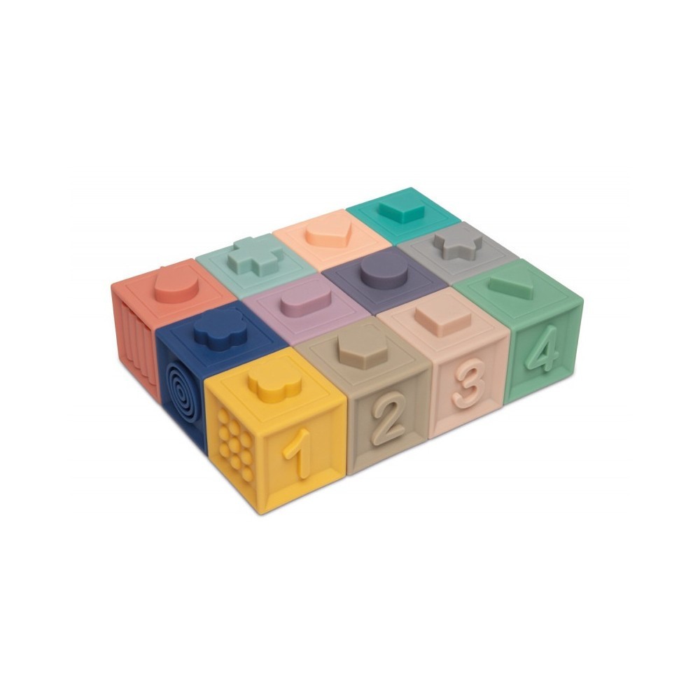 CANPOL BABIES Měkké senzorické hrací kostky 12ks - hrací kostky 12ks