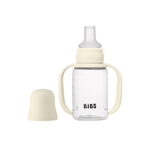 BIBS Dětská lahev se silikonovým pítkem 150 ml - Ivory