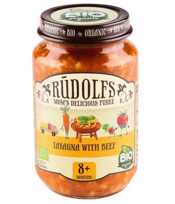 RUDOLFS BIO Lasagne s hovězím masem 190 g (od 8 měsíců) - Lasagne s hovězím masem 190 g