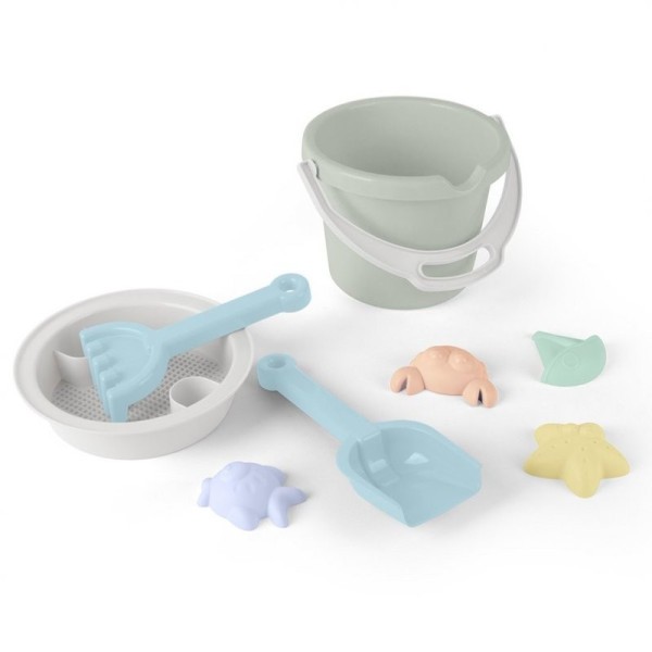 DANTOY Hračky na písek - bábovičky - 8ks 24m+ - Pastel Blue 24m+