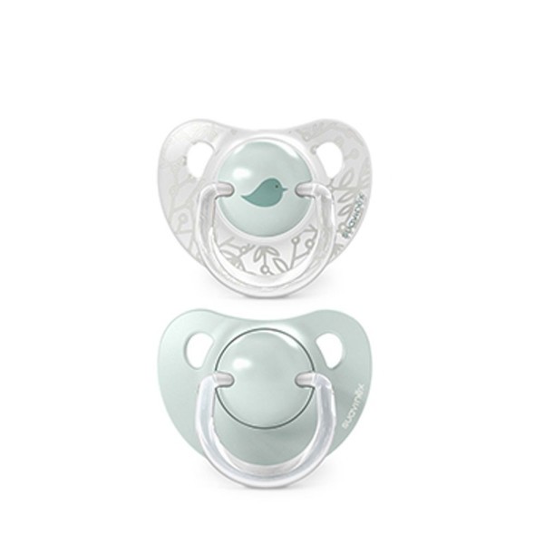 SUAVINEX  Dudlík anatomický silikon 0/6m 2 ks BIRDIES - zelený