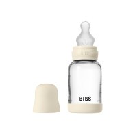 BIBS antikoliková skleněná lahev se silikonovou savičkou 120ml