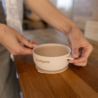 BABYONO Miska silikonová s přísavkou a víčkem 6m+