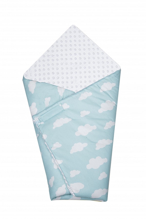 MACESHKA Zavinovačka Minky drobné vzory - Zavinovačka Maceshka Minky bílá, mráčky