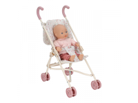 LITTLE DUTCH Kočárek pro panenky golfky skládací Soft Flowers