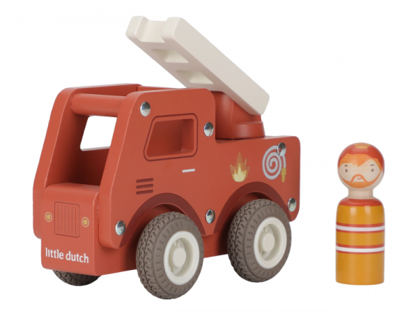 LITTLE DUTCH Hasičské auto dřevěné - Hasičské auto dřevěné