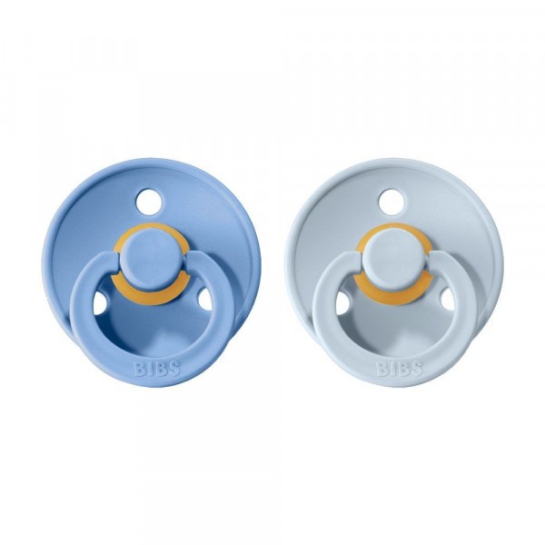 Bibs Colour vel.1 z přírodního kaučuku 2ks - Sky Blue & Baby Blue