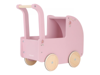 LITTLE DUTCH Kočárek pro panenky dřevěný s peřinkou Pink