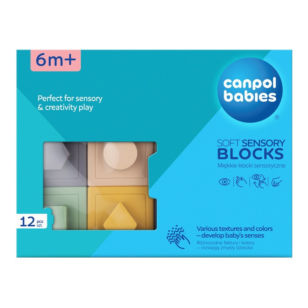 CANPOL BABIES Měkké senzorické hrací kostky 12ks