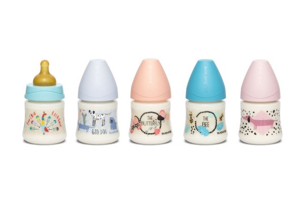 SUAVINEX LÁHEV Kulatá savička LATEX 150 ml - MODRÝ PÁV