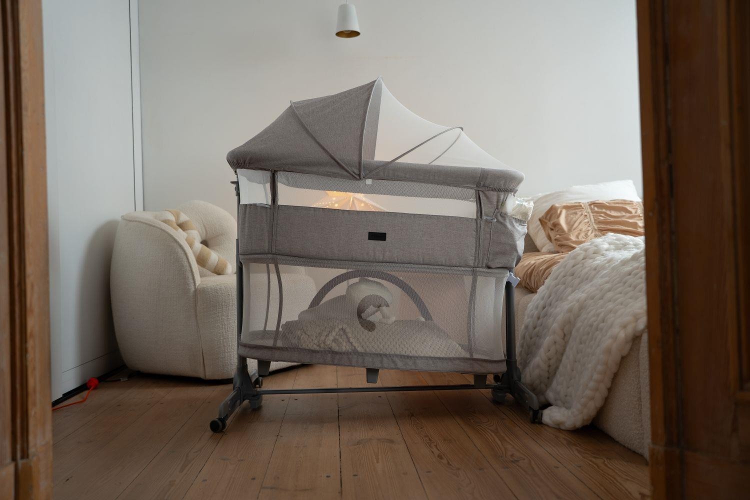 KIDNORT Postýlka Snäckskal