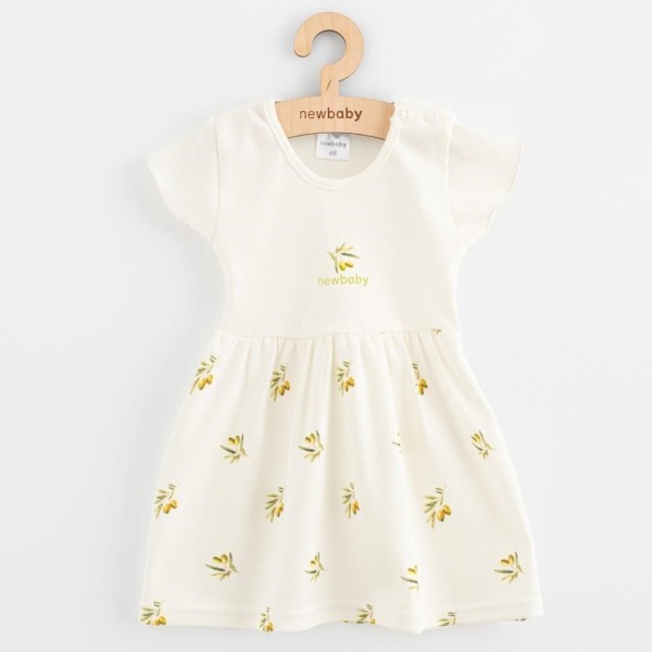 NEW BABY Kojenecké šaty z organické bavlny s krátkým rukávem Olivy - vel. 62