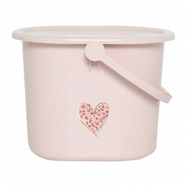 Kyblík na pleny s víkem Bébé-Jou Obrázkové - Leopard Pink