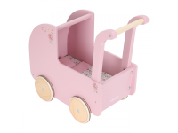LITTLE DUTCH Kočárek pro panenky dřevěný s peřinkou Pink