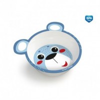 CANPOL BABIES Melaminová miska protiskluzová s oušky HELLO LITTLE 490 ml