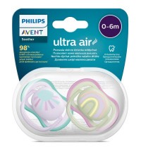 Philips AVENT Šidítko Ultra air Obrázek 0-6m dívka (duha), 2ks