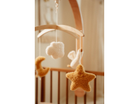 LITTLE DUTCH Hudební kolotoč dřevěný Newborn Naturals