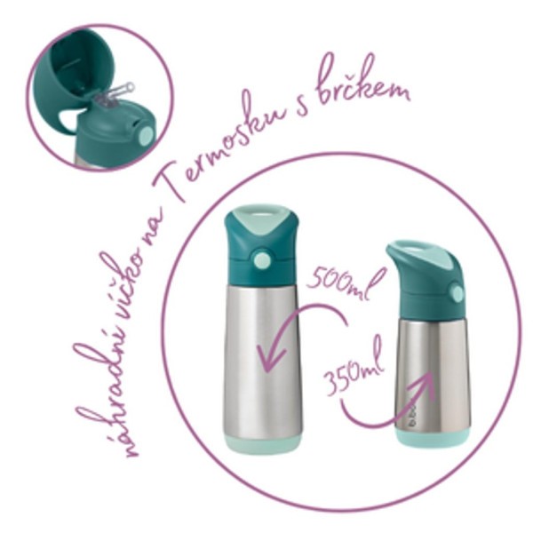 B.BOX Náhradní víčko pro Termosku na pití s brčkem - emerald forest