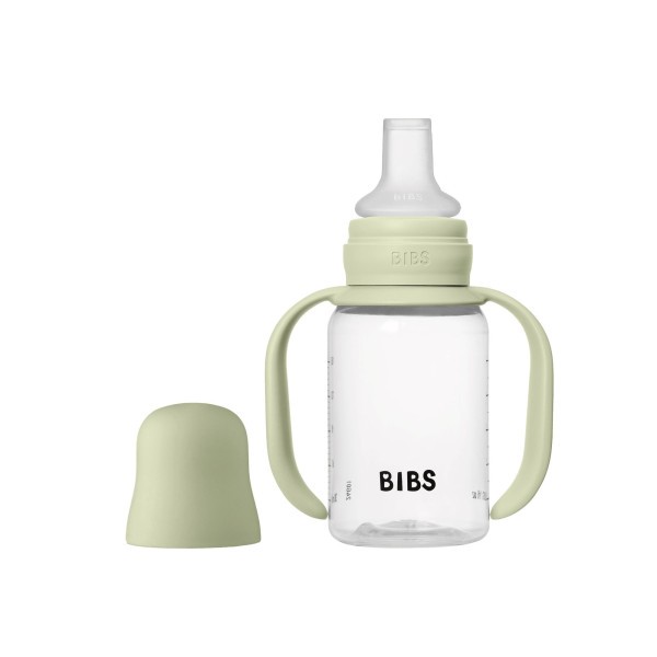 BIBS Dětská lahev se silikonovým pítkem 150 ml - Sage