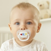 CANPOL BABIES Dudlík svítící silikonový symetrický LOVE MUM&DAD 6-18m 2ks