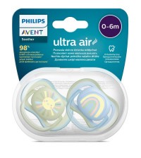 Philips AVENT Šidítko Ultra air Obrázek 0-6m dívka (duha), 2ks