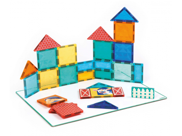 LUDI Magnetická stavebnice s tabulí Farma 27 ks - Magnetická stavebnice s tabulí Farma 27 ks