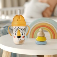 CANPOL BABIES Hrneček nevylévací se slámkou a závažím BabiesBoo 270ml